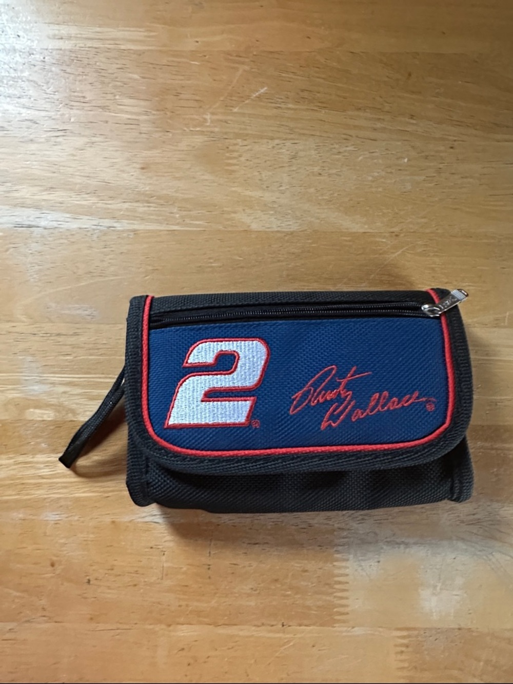 Rusty Wallace Men's Travel Wallet Pouch with Red Trim